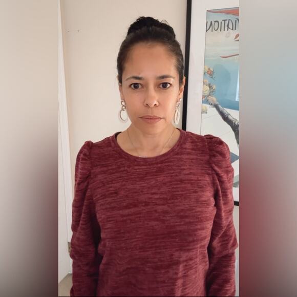 Weeso Puff sleeve Crew Neck Sweatshirt Red size M - Picture 4 of 6